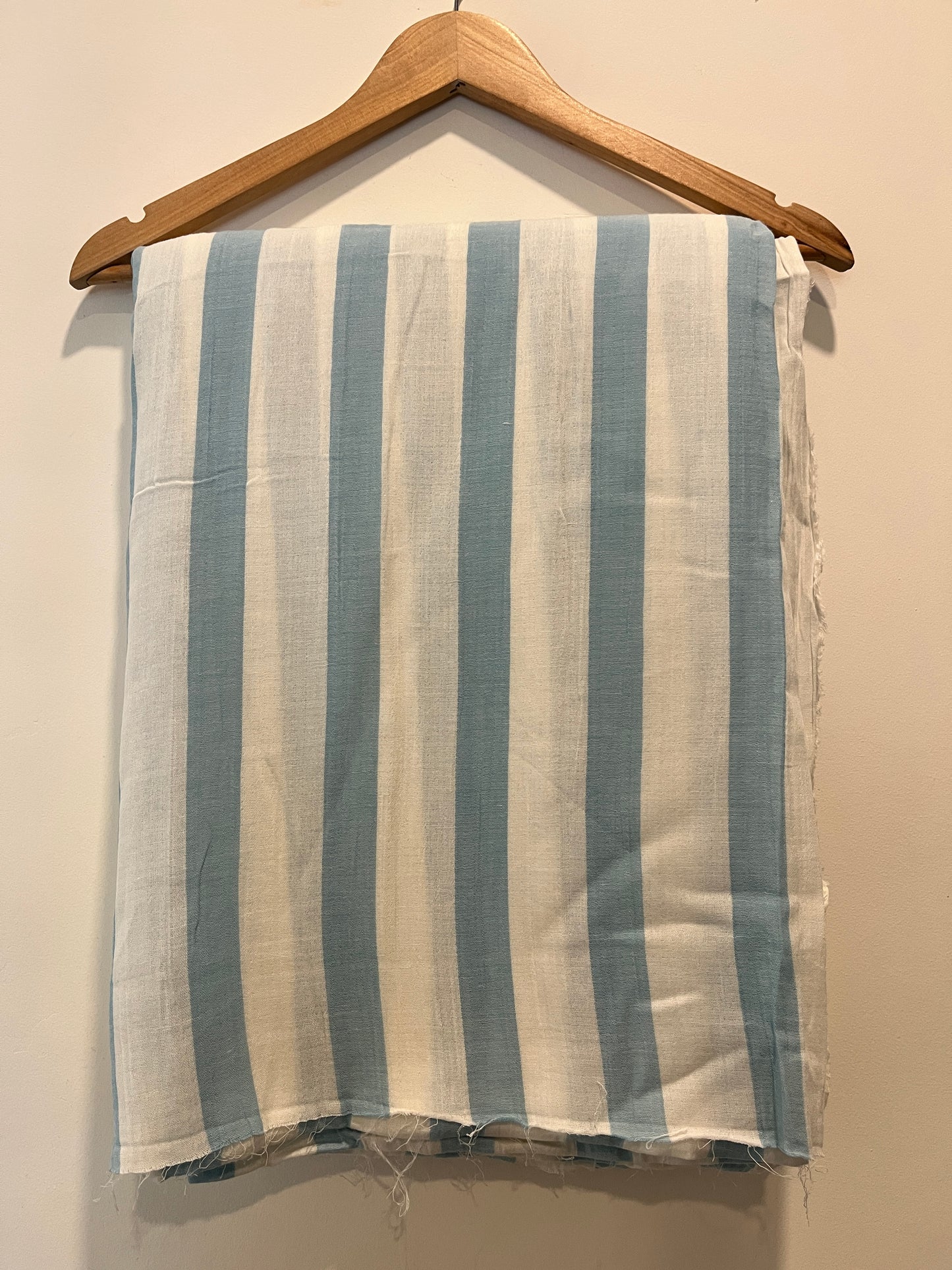 FBR77 Blue and white big stripe double gauze muslin fabric