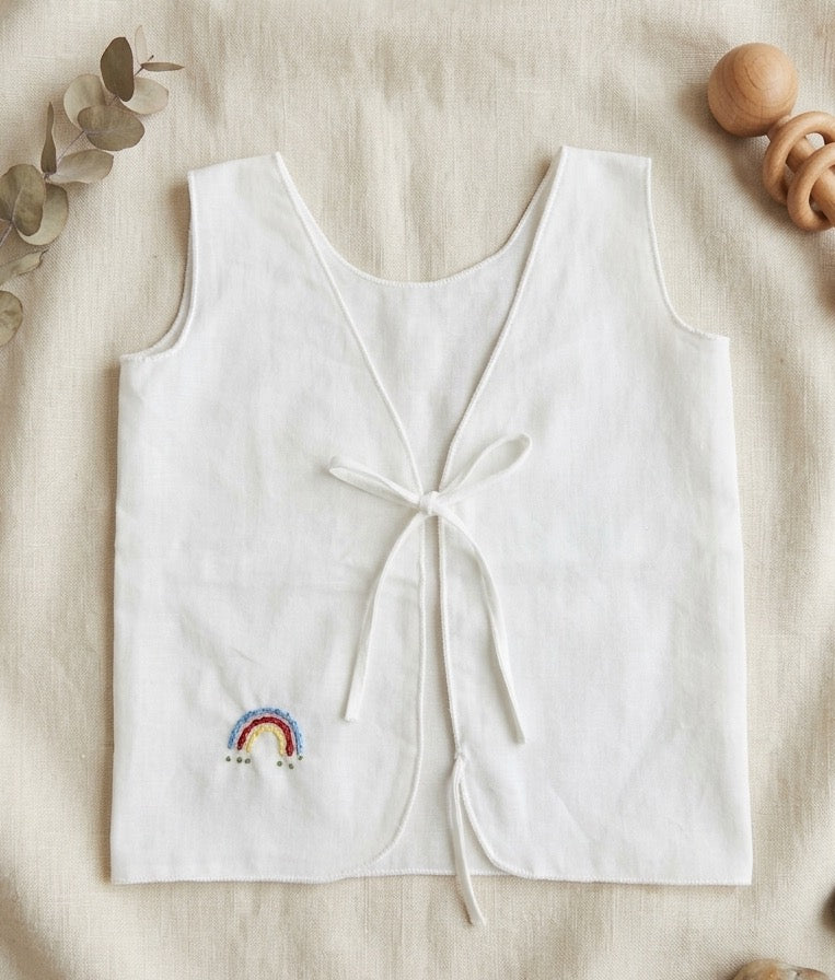 Newborn Kettudup with front open in soft Mul cotton with Hand embroidery (Pack of 5)