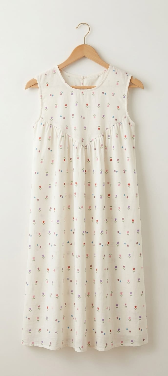 DS187 Inverted alia cut Tulip print dress