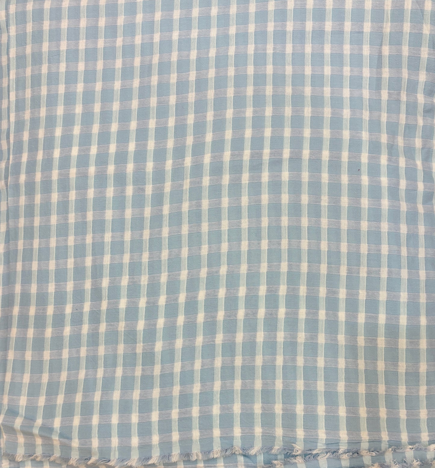 FBR75 Blue checks Double Gauze muslin fabric