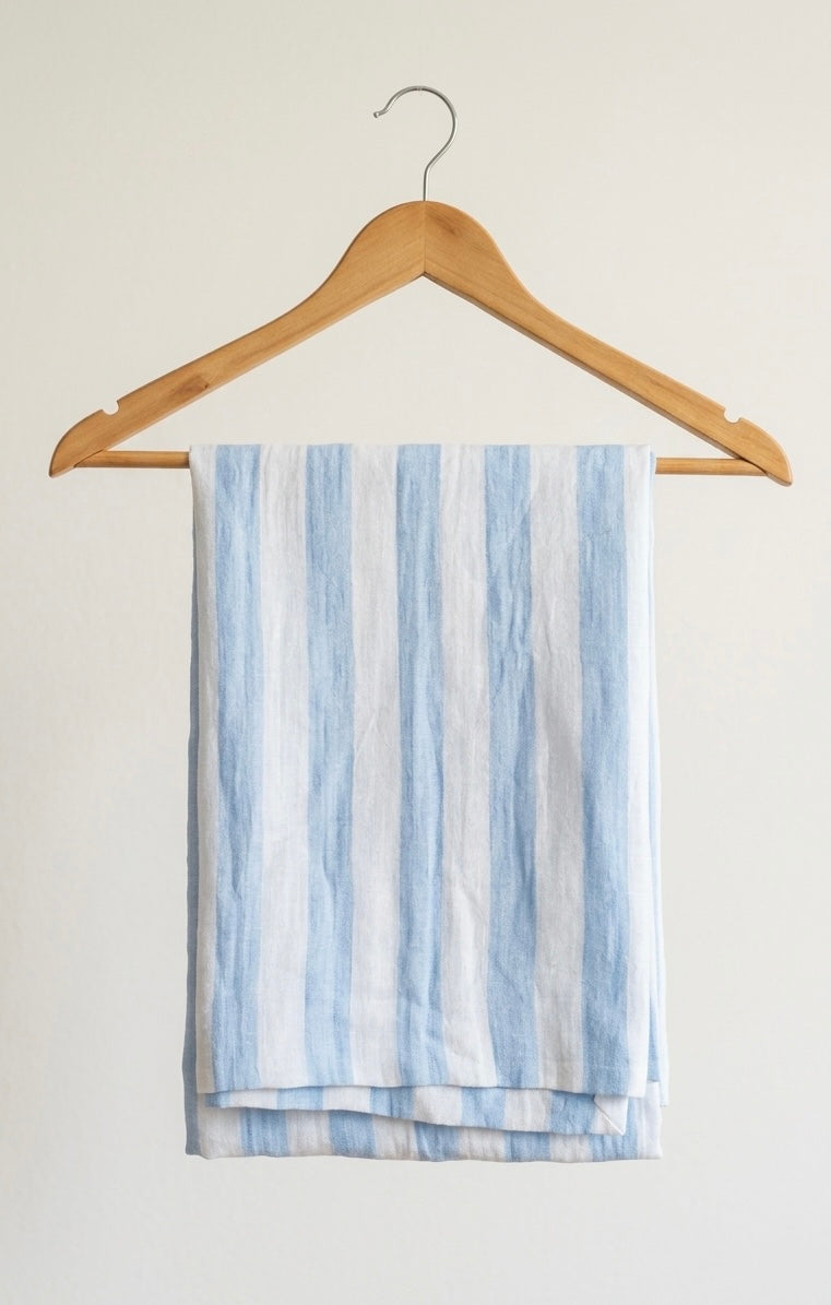 FBR108 small blue and white stripe double gauze muslin fabric