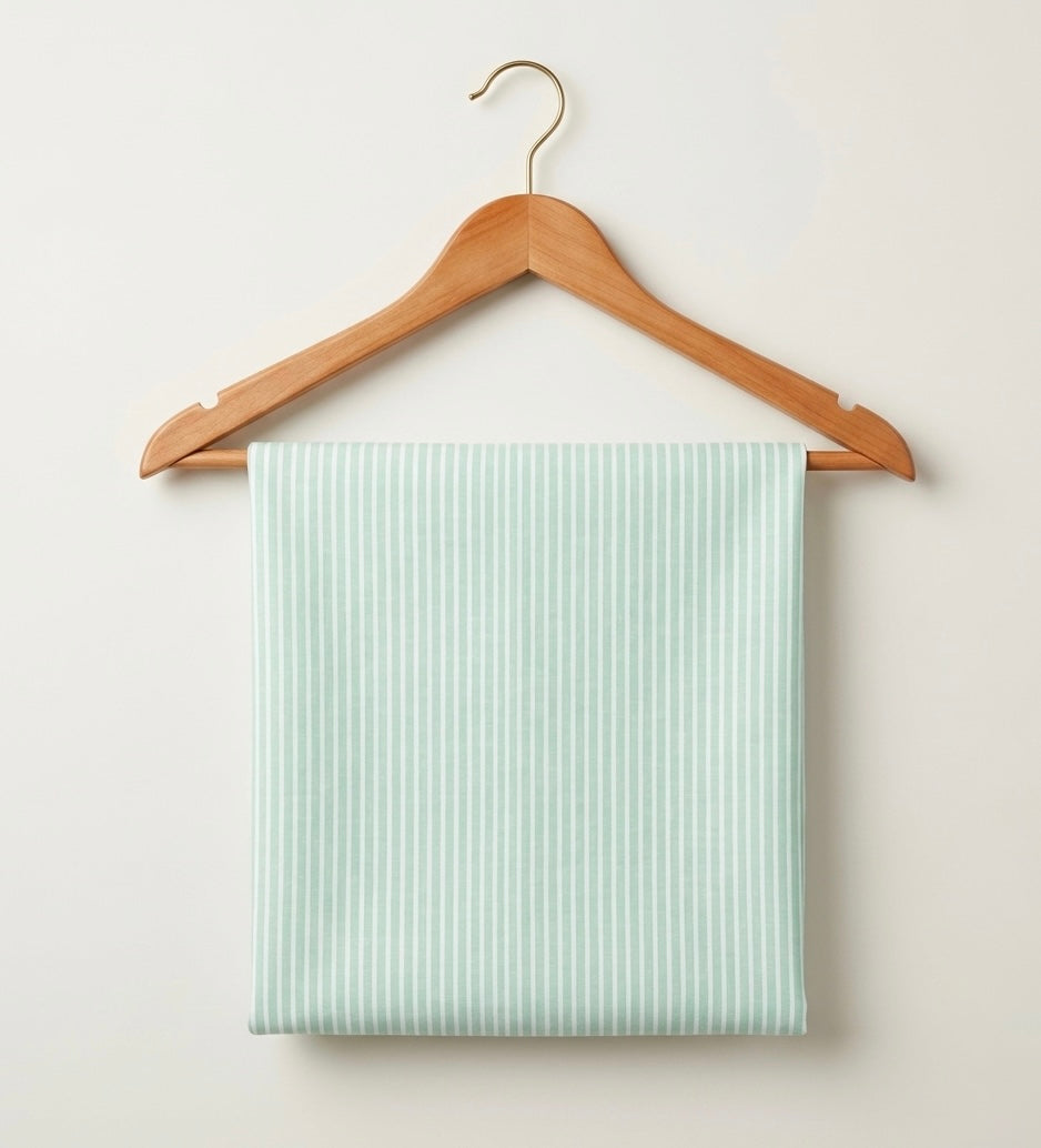 FBR114 Blueish green stripe cotton fabric