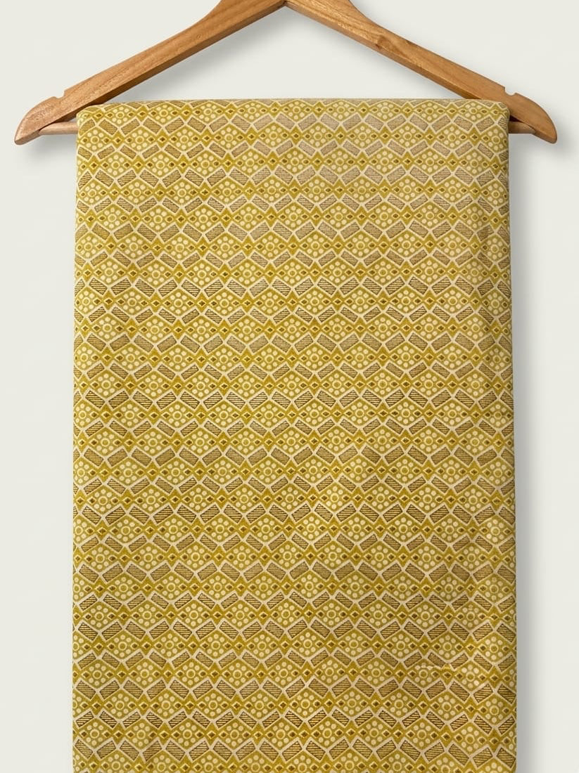 FBR126 yellow design cotton fabric