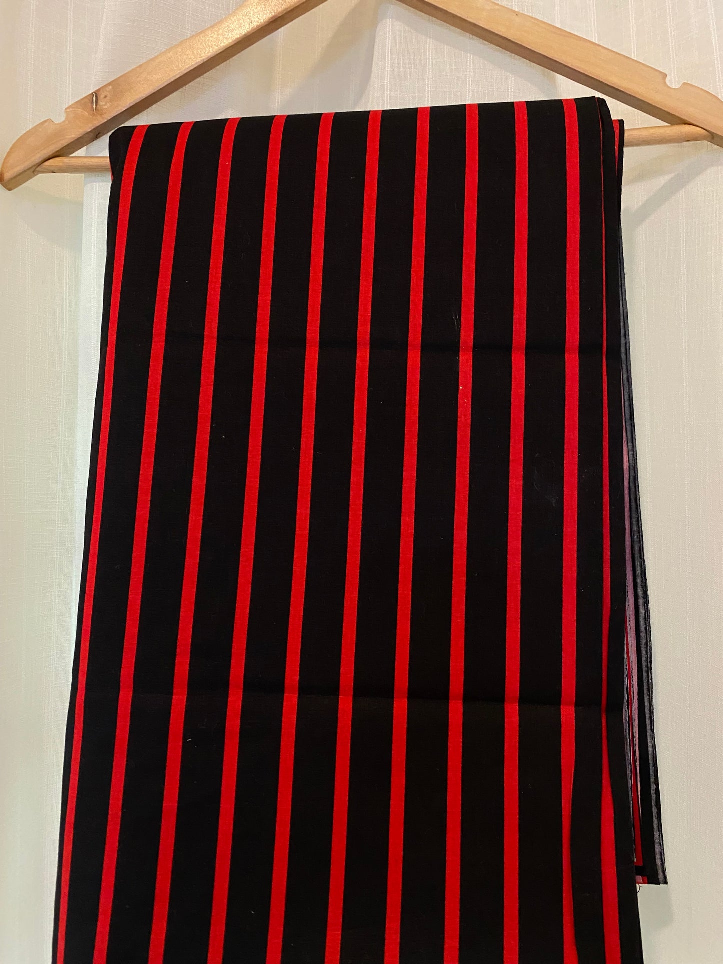 FBR023 Black&Red-Striped-blended cotton Fabric