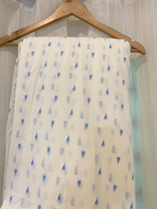 FBR025 White&Blue-TrianglePrint-Fabric