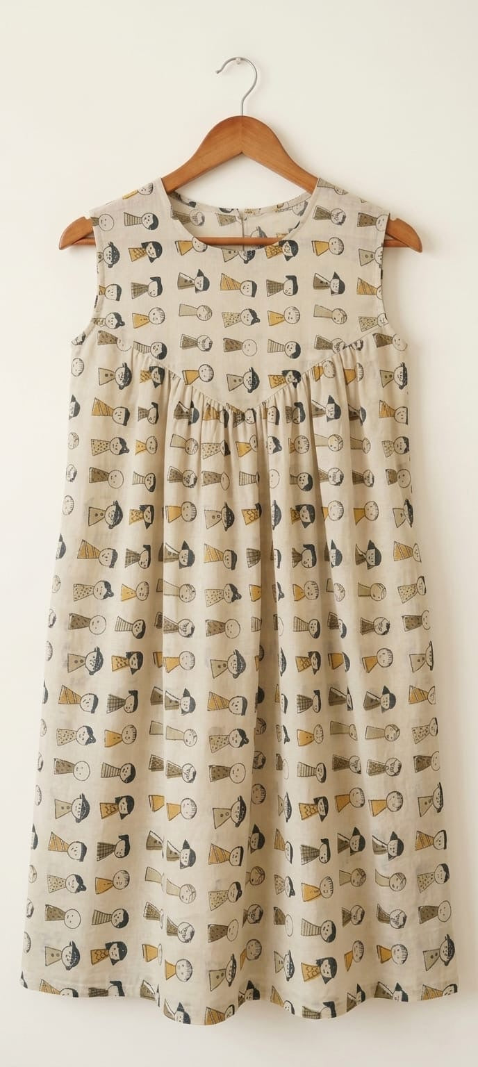 DS167 kids print inverted alia cut dress
