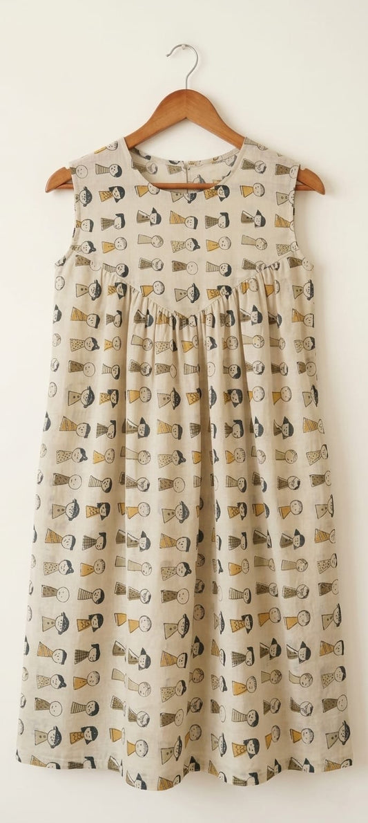 DS167 kids print inverted alia cut dress