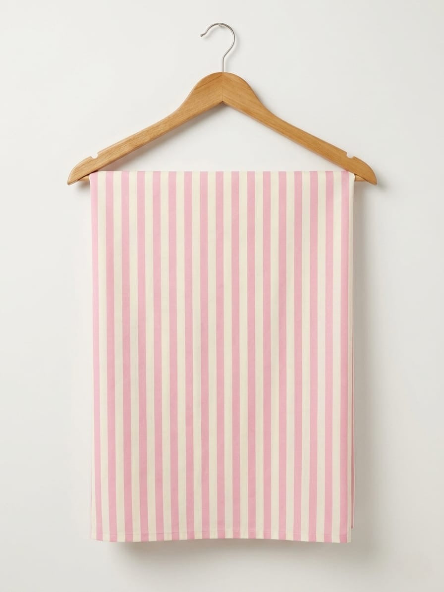 FBR129 Pink and white stripe fabric