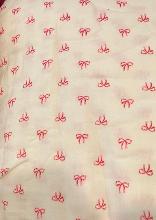FBR062 Double gauze muslin - Ribbon Print Fabric
