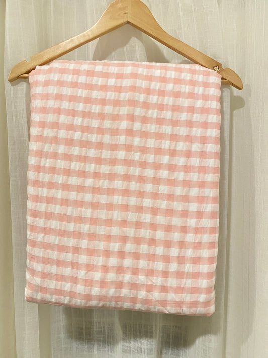 FBR058 Pink SeerSucker Cotton Fabric