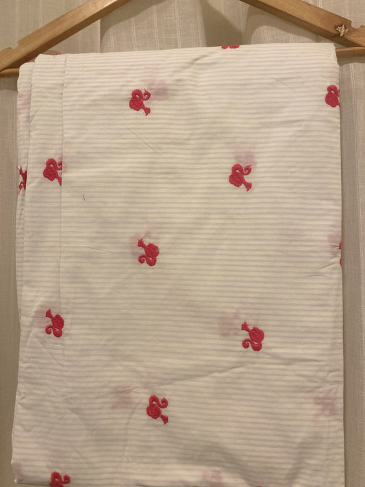 FBR08 Light Blue Stripe Barbier Embroidery Poplin Fabric