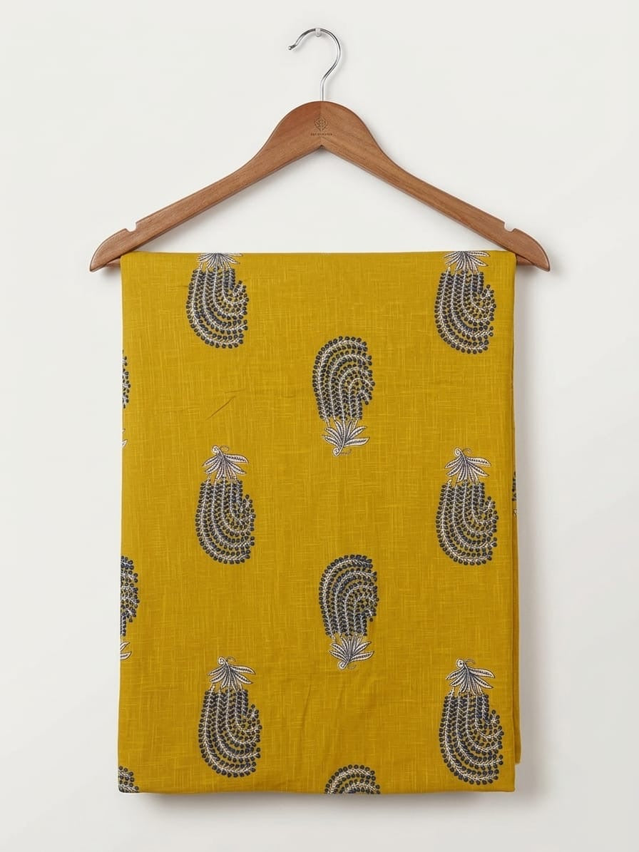 FBR137 black design in yellow fabric
