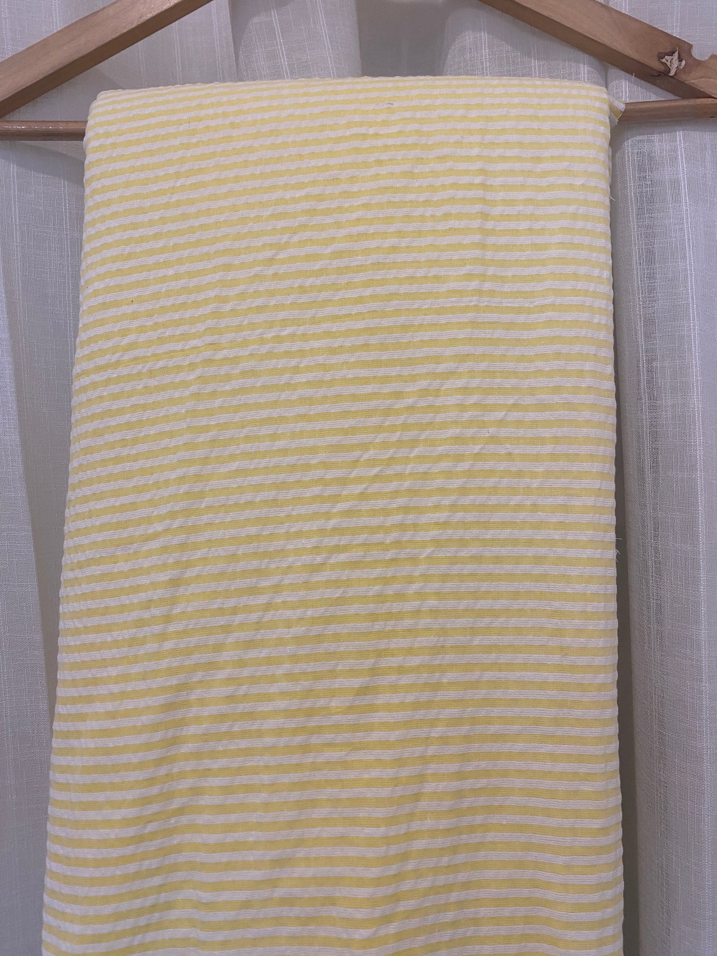 FBR055 Yellow SeerSucker Cotton Fabric