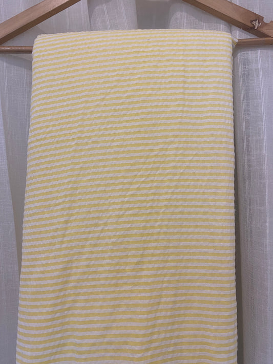 FBR055 Yellow SeerSucker Cotton Fabric