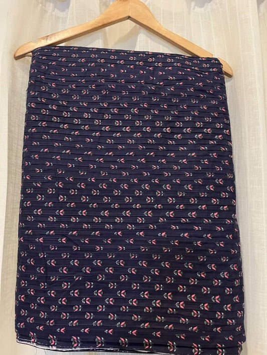 FBR043 Navy Blue -Pintuck -Cotton Fabric