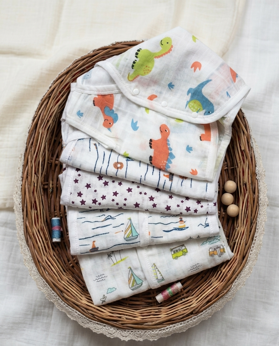 Newborn Muslin Jablas (pack of 5)