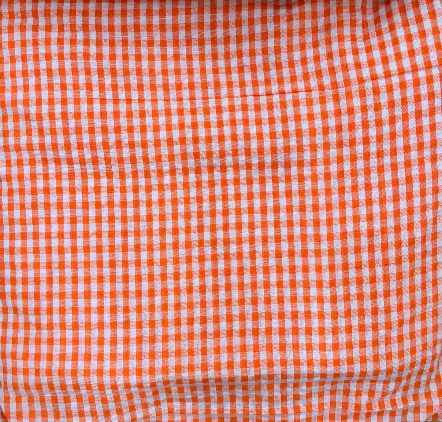 FBR72 Orange and White cotton check fabric