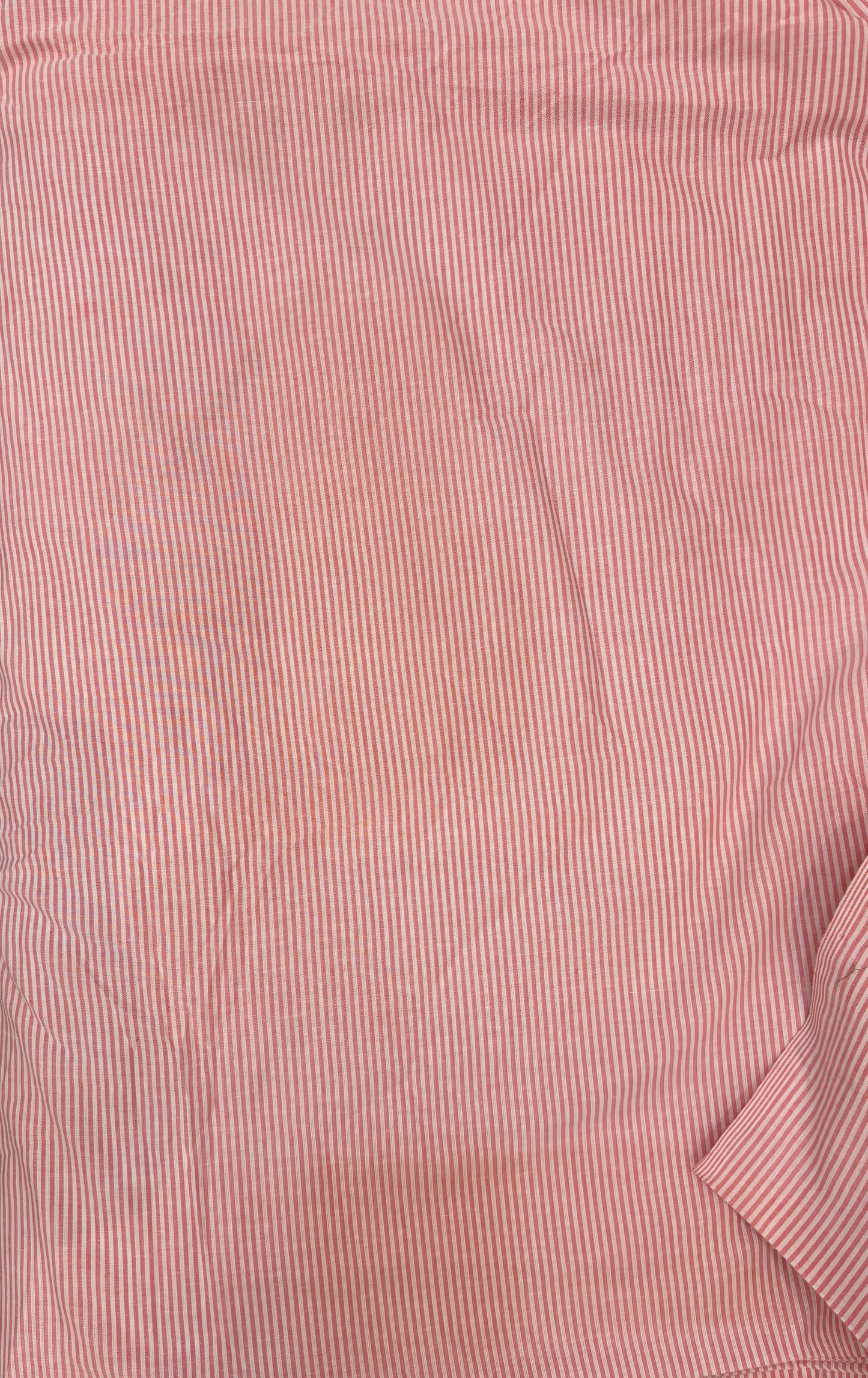 FBR90 Pinkish red striped handloom cotton fabric