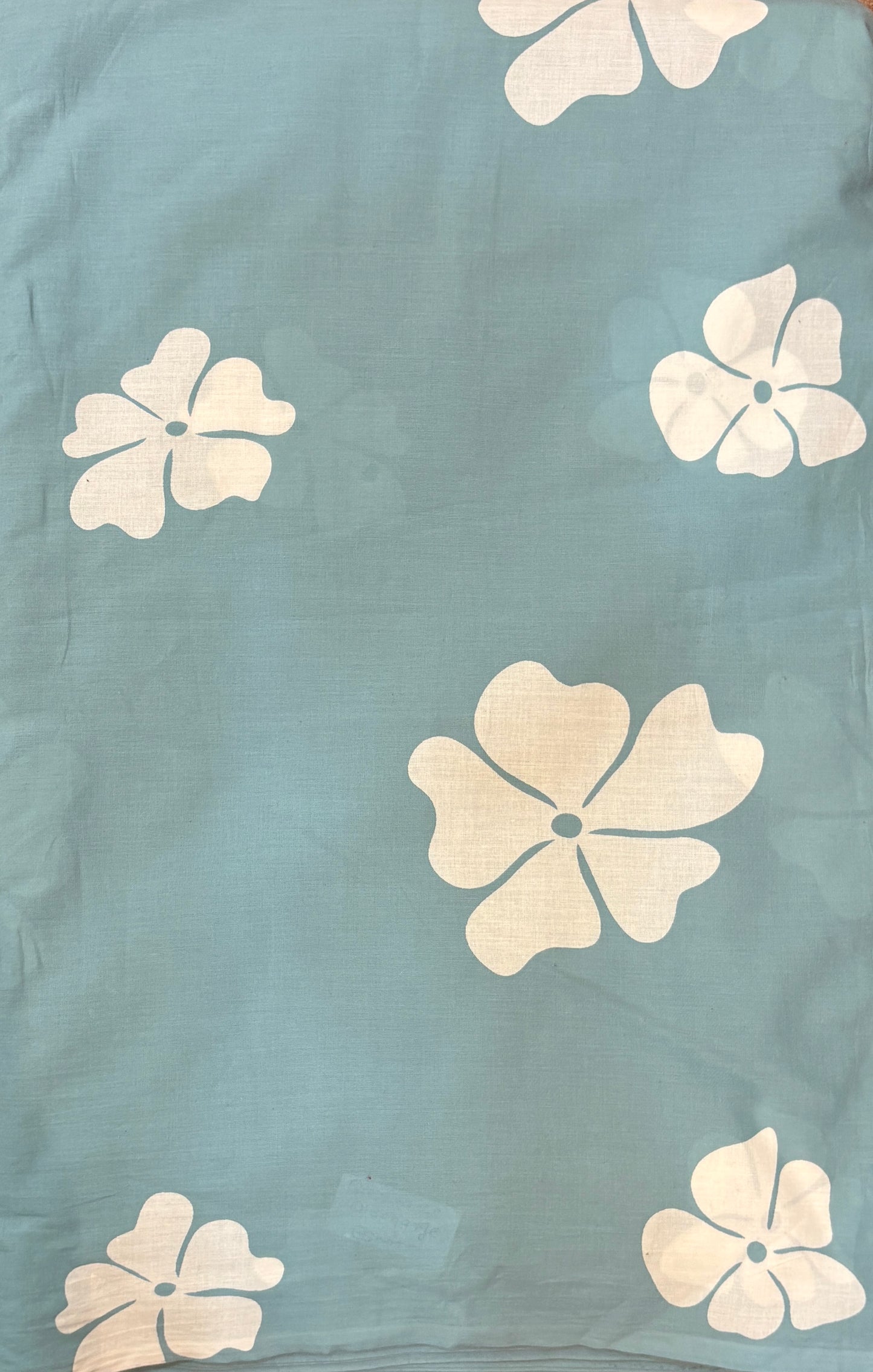 FBR89 Green flower print cotton fabric