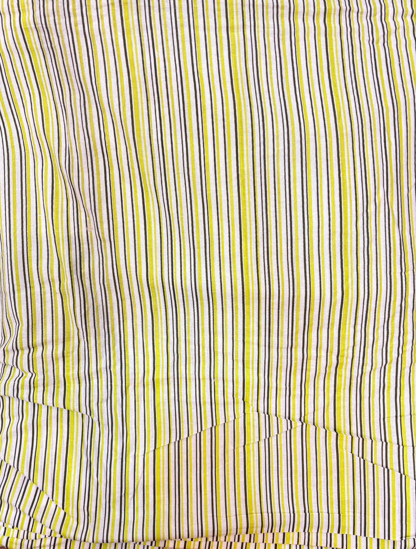 FBR79 Yellow black stripe cotton fabric
