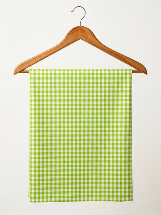FBR96 Light Green and White cotton check