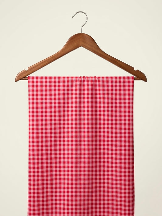 FBR70 Dark Pink and Red Seersucker cotton fabric