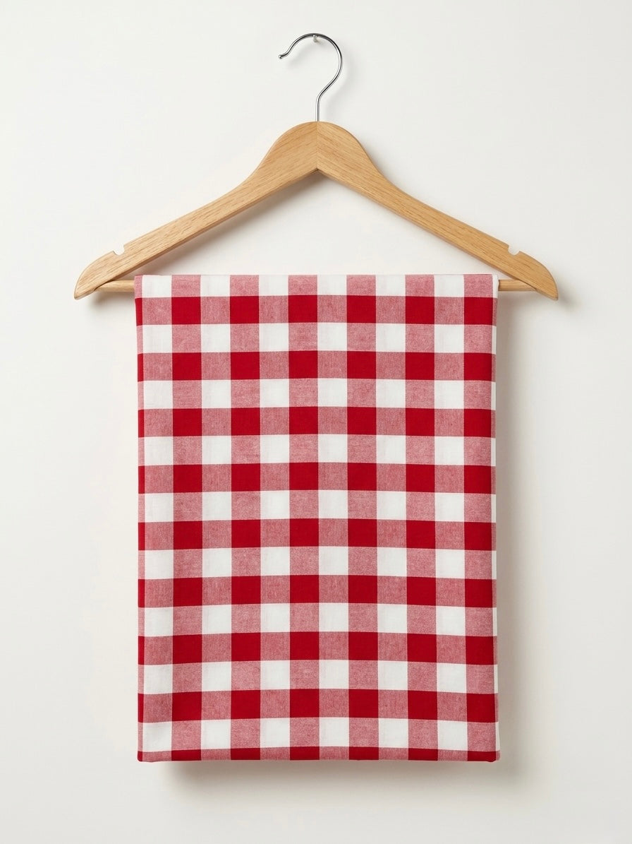 FBR103 Big red white soft cotton check