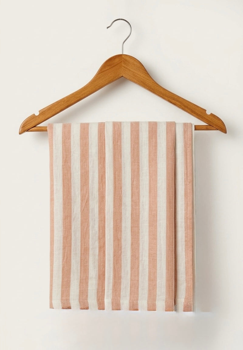 FBR107 brown and white stripe double gauze muslin fabric