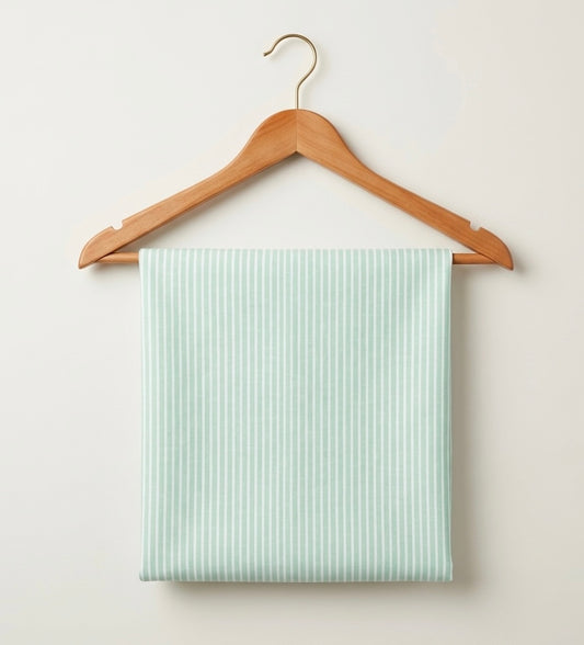 FBR114 Blueish green stripe cotton fabric