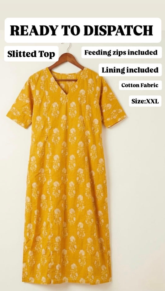 DS157 Yellow slitted top