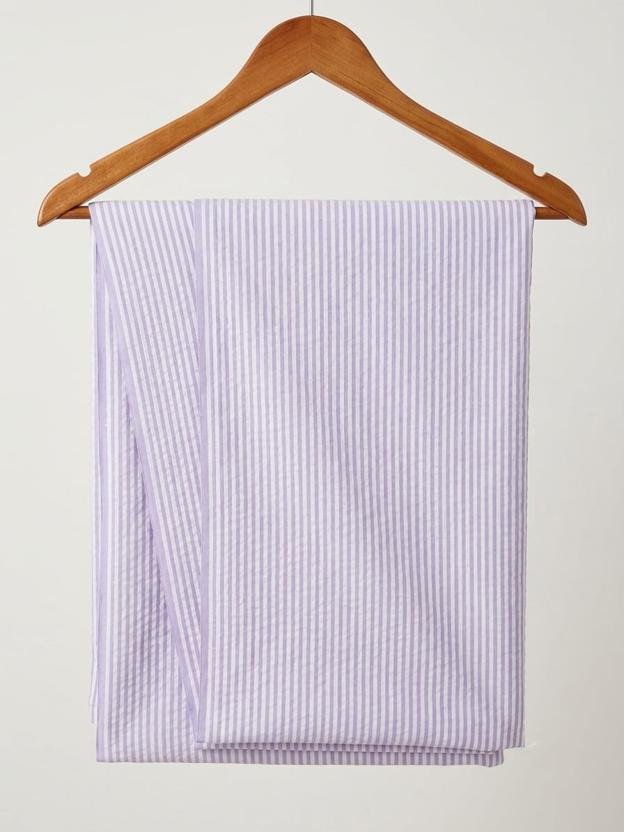 FBR148 Lavender shade stipe seersucker fabric
