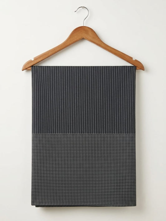 FBR150 Black stripe and bottom check pattern fabric