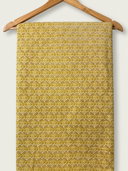 FBR126 yellow design cotton fabric